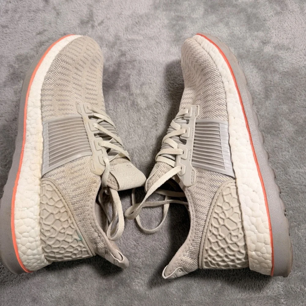 Adidas PureBoost ZG Mens 10.5 Tan Running Shoes AQ6765 Orange Trim Low Top